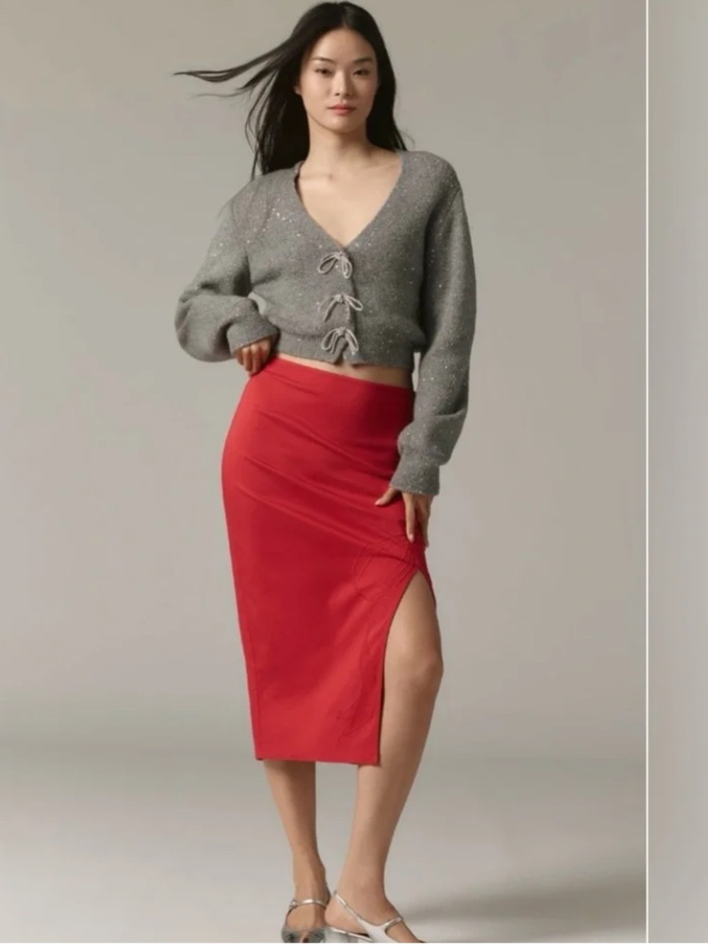 Anthropologie Maeve Midi Bow Skirt